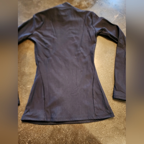 Under Armour Black Fitted Long Sleeve Top with Mandarin Collar - Picture 10 of 11